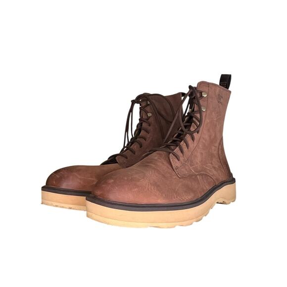 Mens Sorel Hi-Line Lace Leather Boots Size 12 Brown Tan - Picture 2 of 6